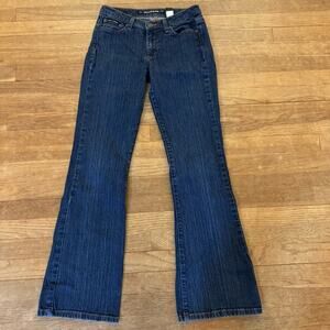 DKNY dark wash low rise boot cut jeans pants size 6 b44